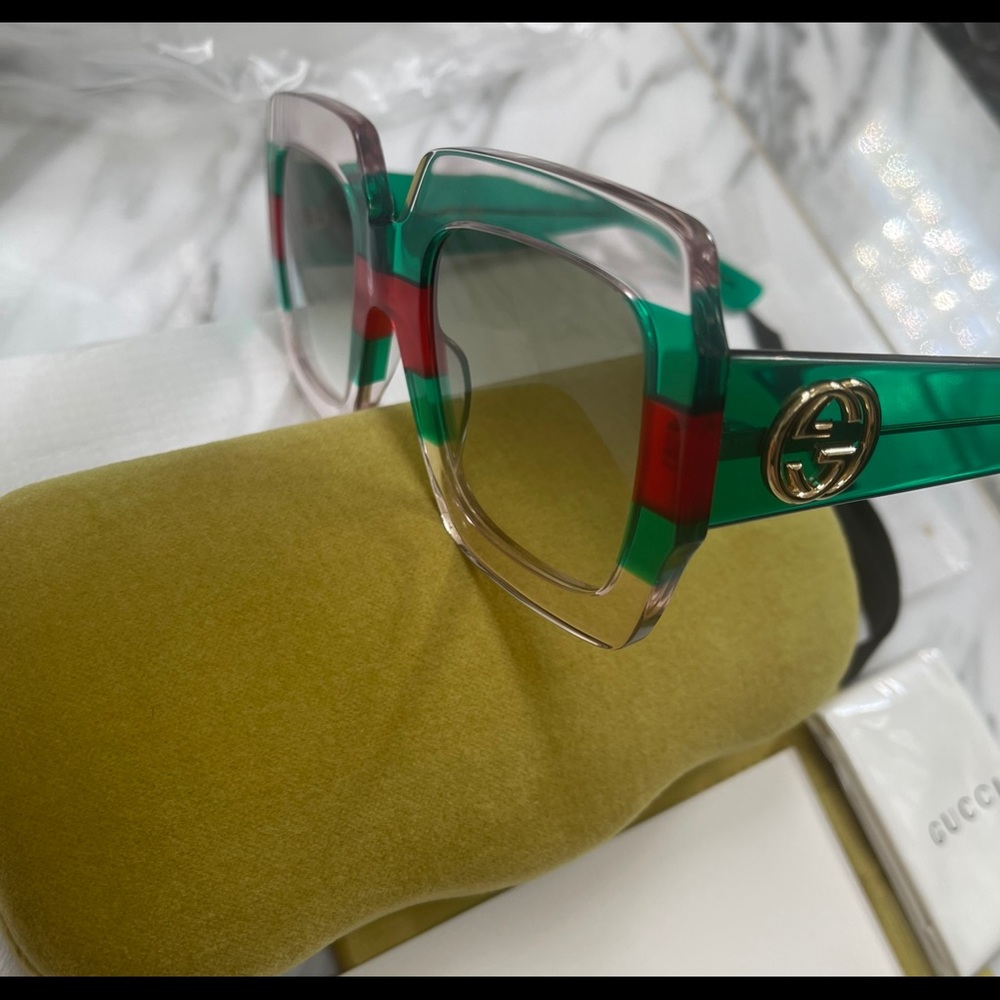 GUCCI MULTI GREEN SUNGLASSES FROM THE URBAN COLLECTION AS SEEN ON J LO & CELEBS - Picture 11 of 16